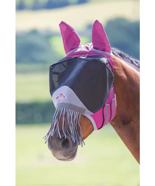 Shires Deluxe Fly Mask with Nose Fringe