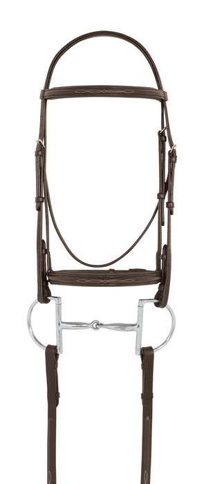 Camelot® Fancy Stitched Round Wide Padded Monocrown Bridle with Reins
